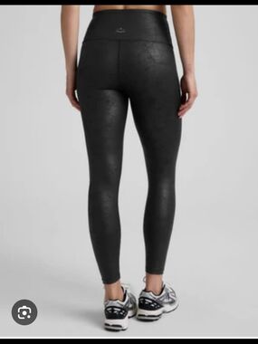 Beyond Yoga Black High-Waist Faux-Leather Leggings